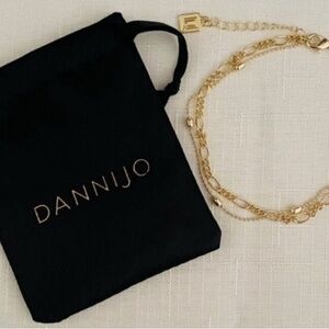 $140 DANNIJO Gold Layered Chain Ankle Bracelet NWOT 9”